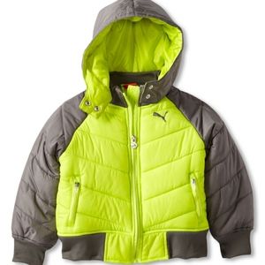 Puma Raglan Color Block Hooded Puffer Jacket